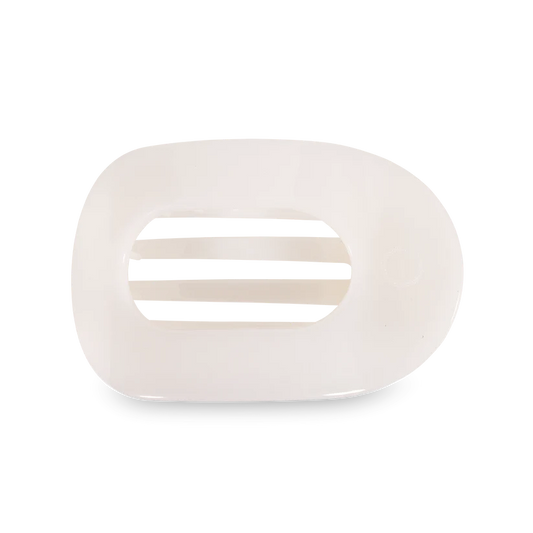Coconut White Large Flat Round Hair Clip