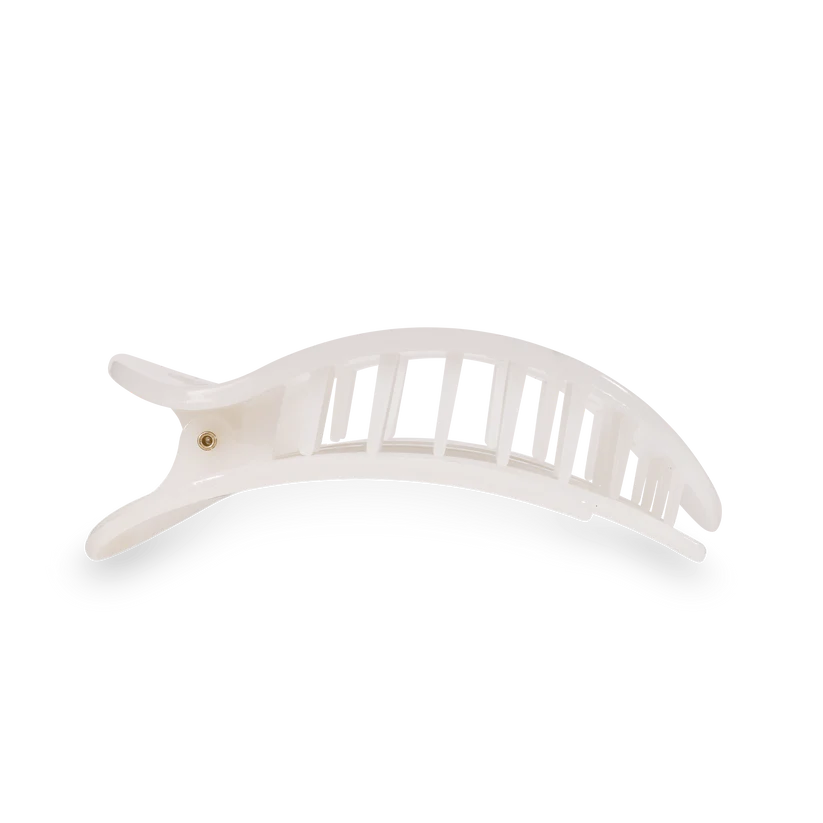 Coconut White Large Flat Round Hair Clip