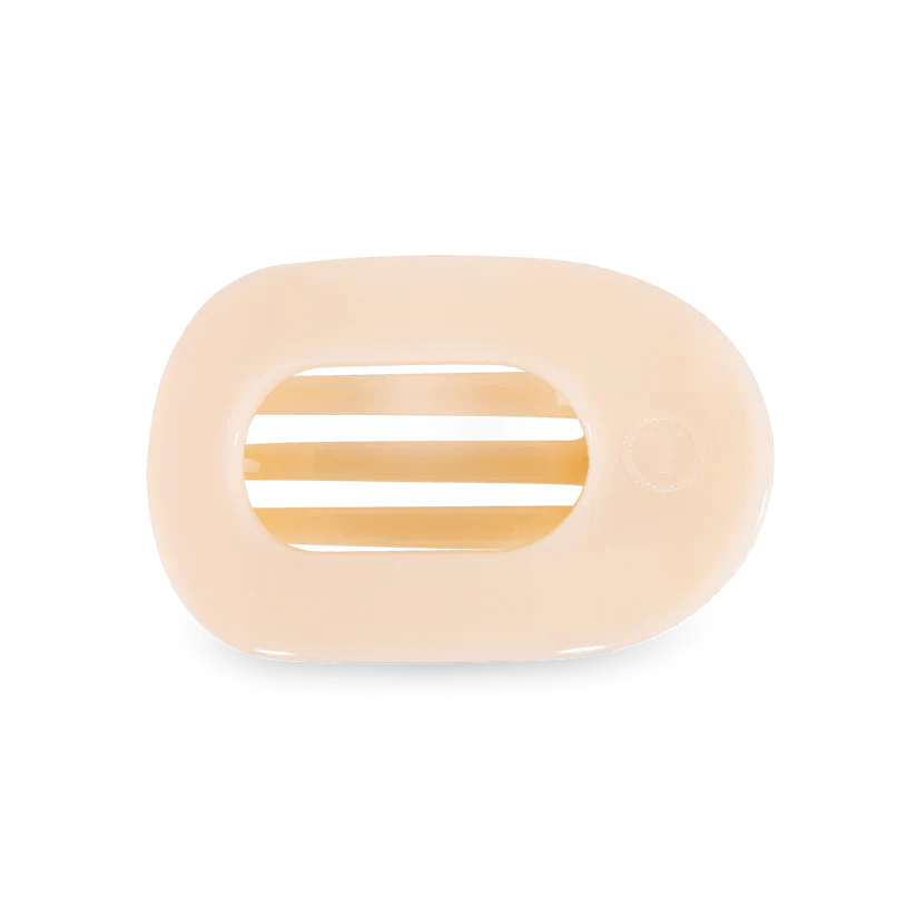 Almond Beige Medium Flat Round Hair Clip