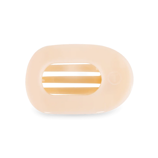 Almond Beige Medium Flat Round Hair Clip