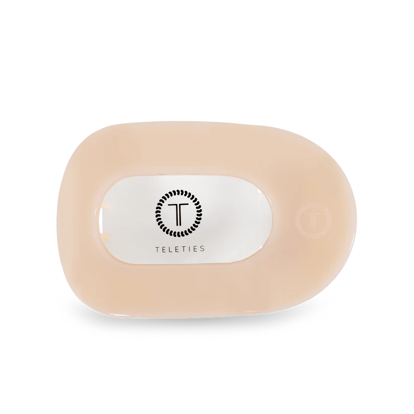 Almond Beige Medium Flat Round Hair Clip