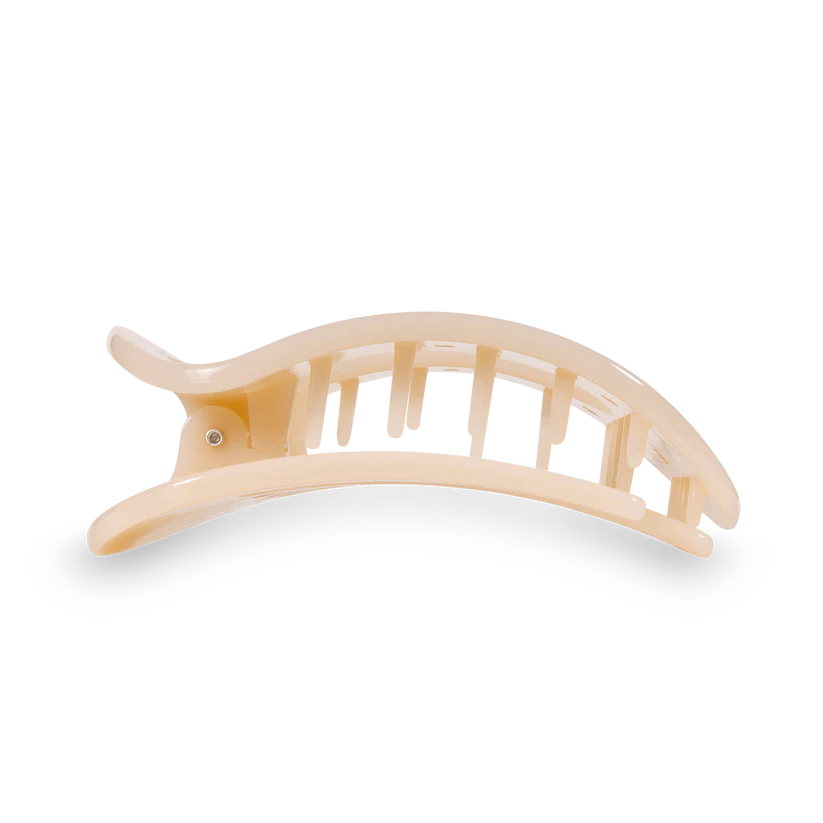 Almond Beige Medium Flat Round Hair Clip