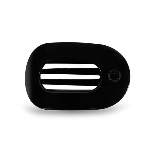 Jet Black Medium Flat Round Hair Clip
