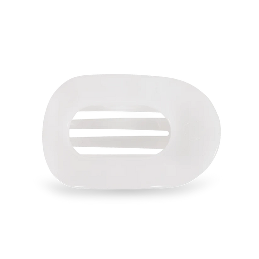 Coconut White Medium Flat Round Hair Clip