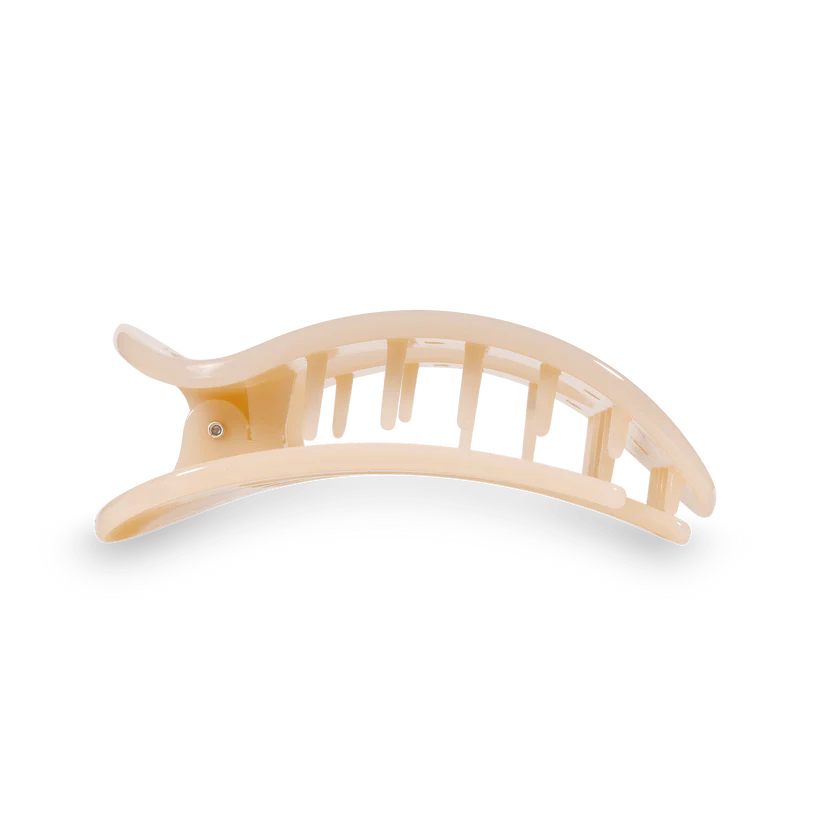 Almond Beige Small Flat Round Hair Clip