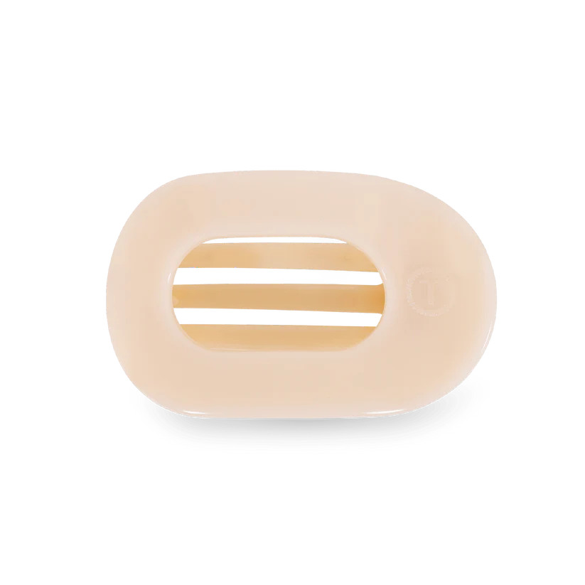 Almond Beige Small Flat Round Hair Clip