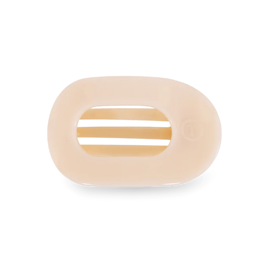 Almond Beige Small Flat Round Hair Clip