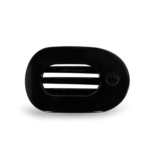 Jet Black Small Flat Round Hair Clip