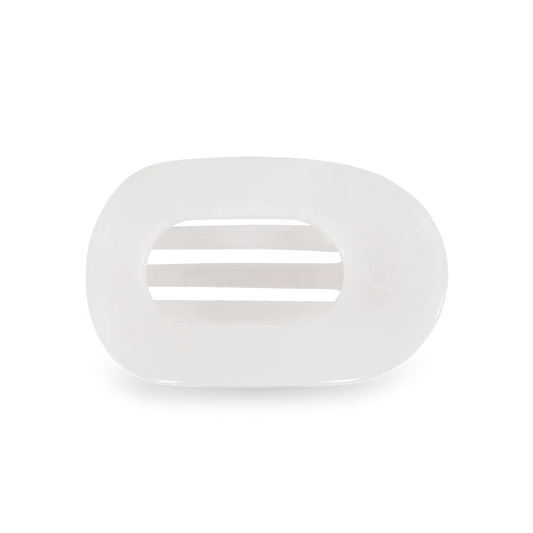 Coconut White Small Flat Round Hair Clip