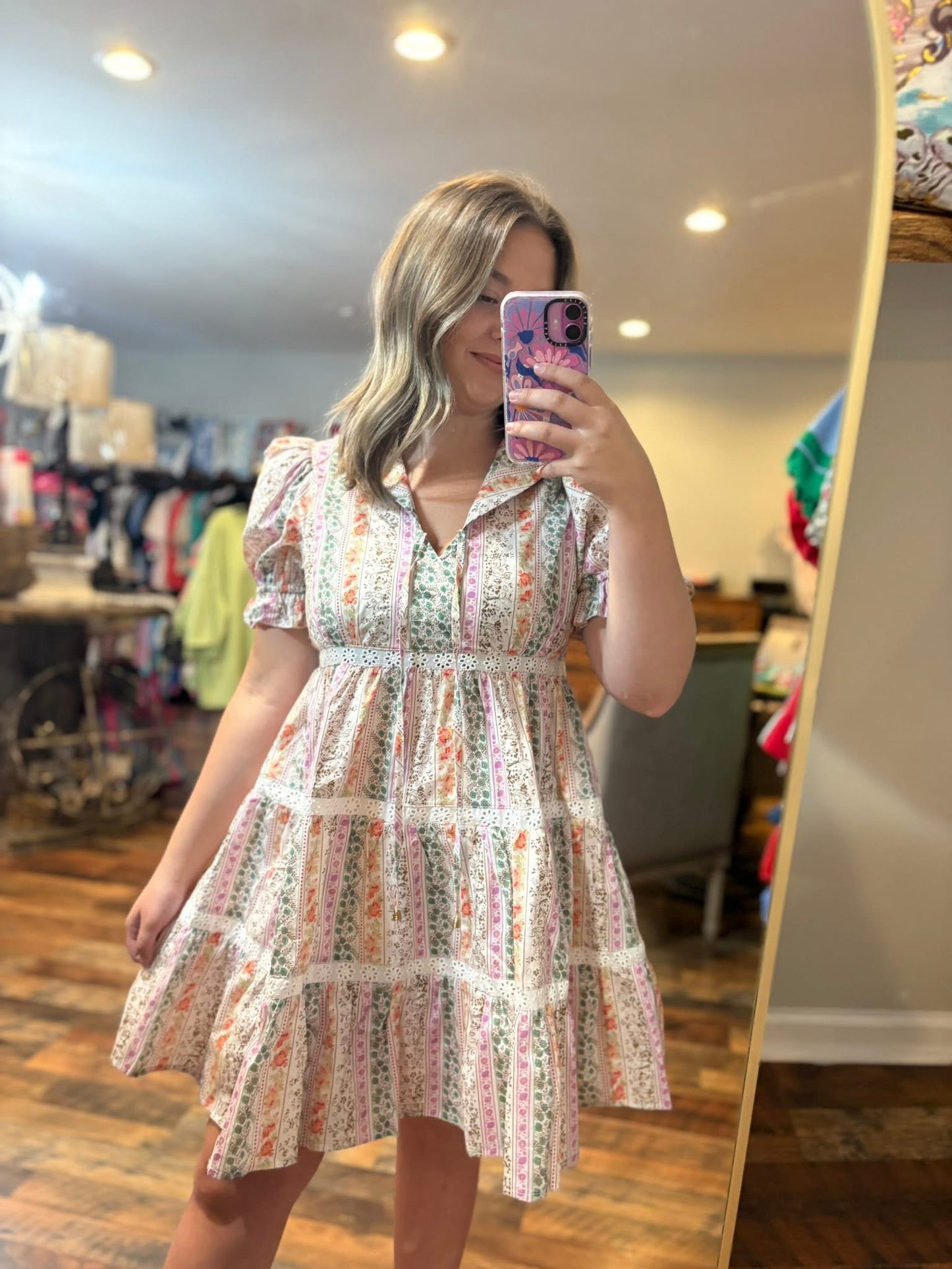 Shirring Strap Mini Dress