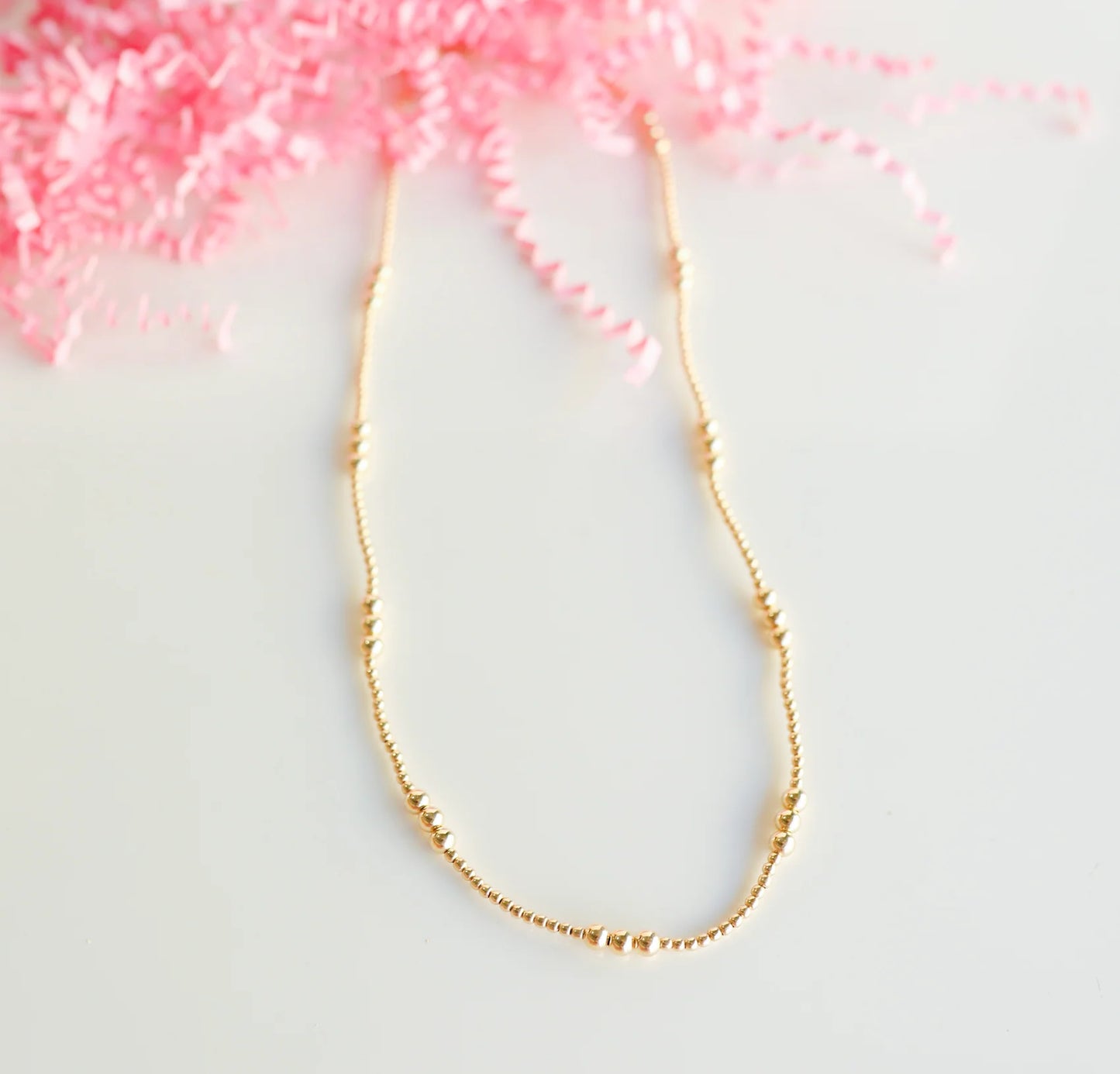 ILY Gold Beaded Necklace