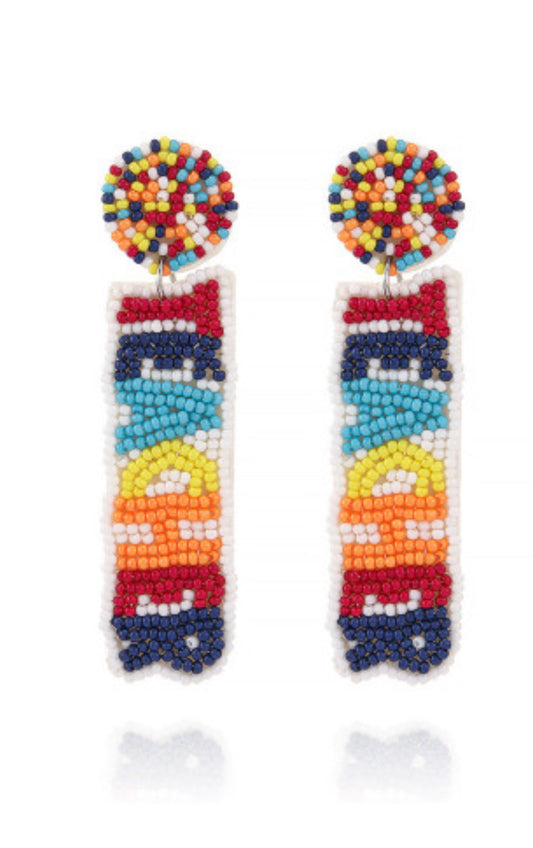 BEADED TEACHER EARRINGS