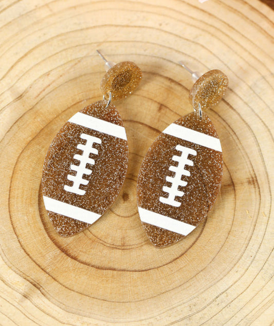 Glitter football earrings