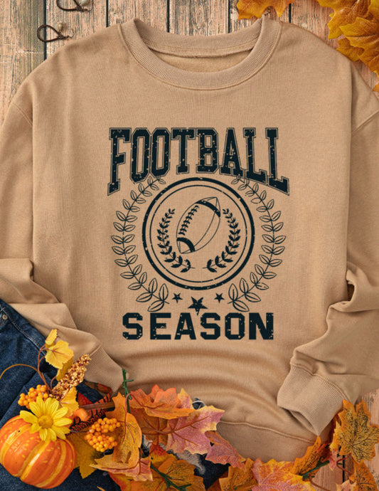 Khaki football season sweatshirt