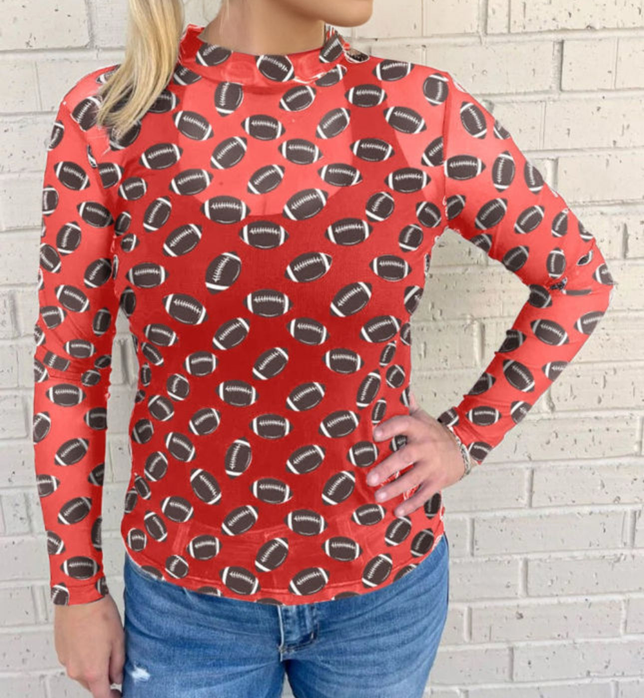 Sheer football top