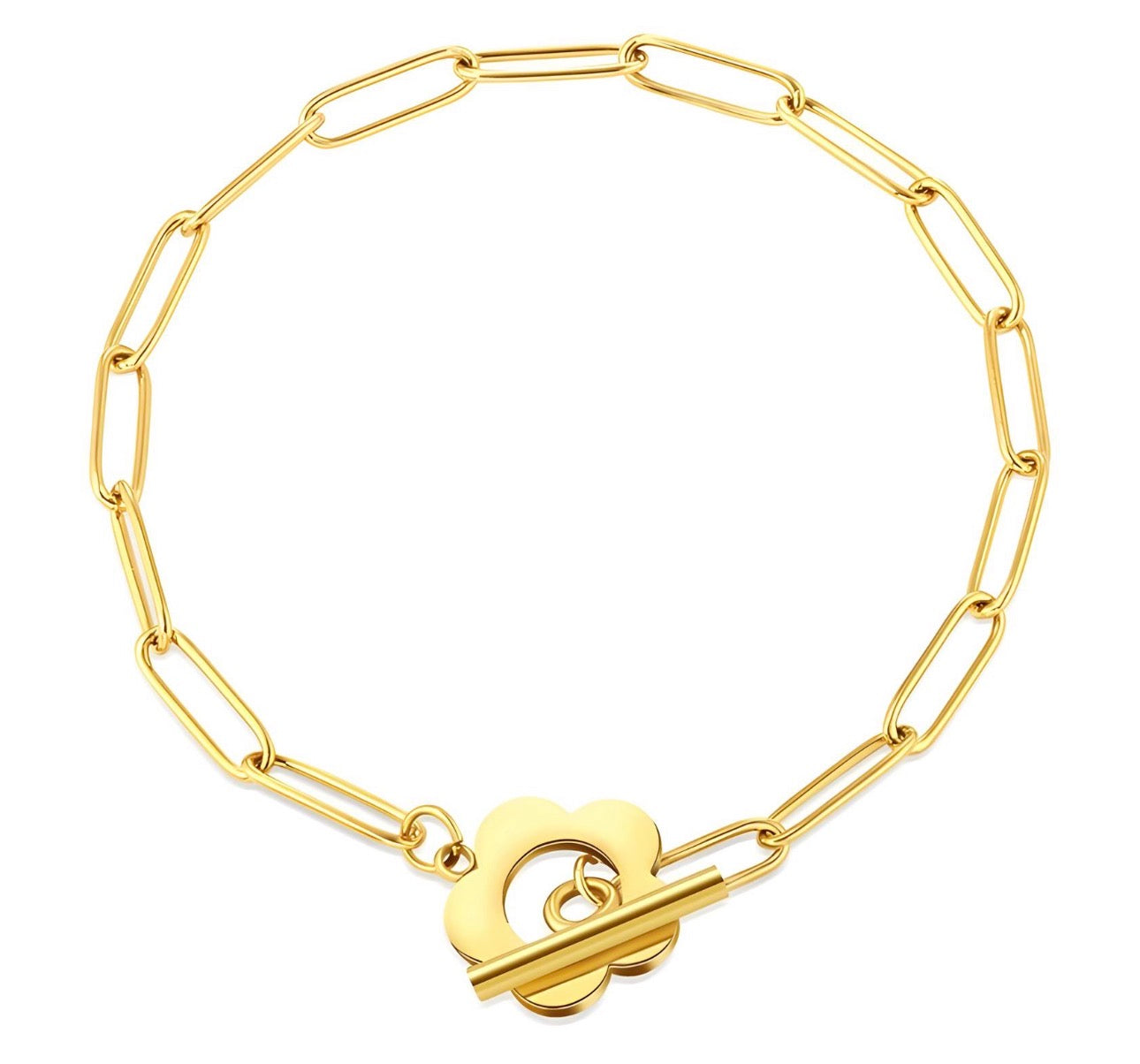 Oval Link Floral Bracelet 87323-0