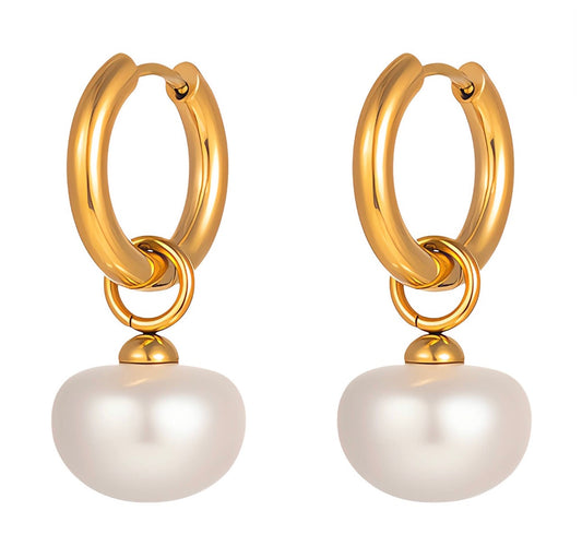Luxe Pearl Hoops