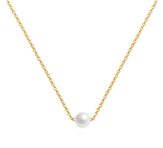Simple single pearl necklace