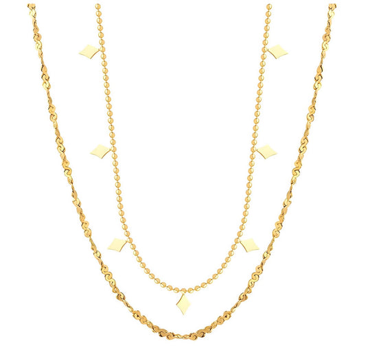 Double stack diamond necklace