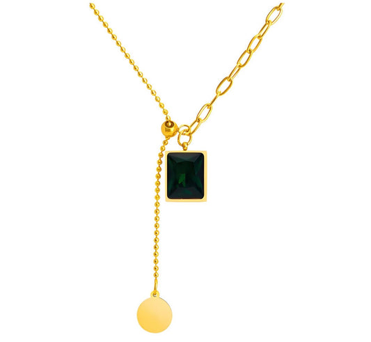 Emerald of my eye drop necklace