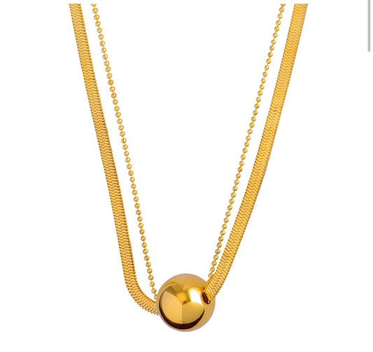 Ball & chain stack necklace