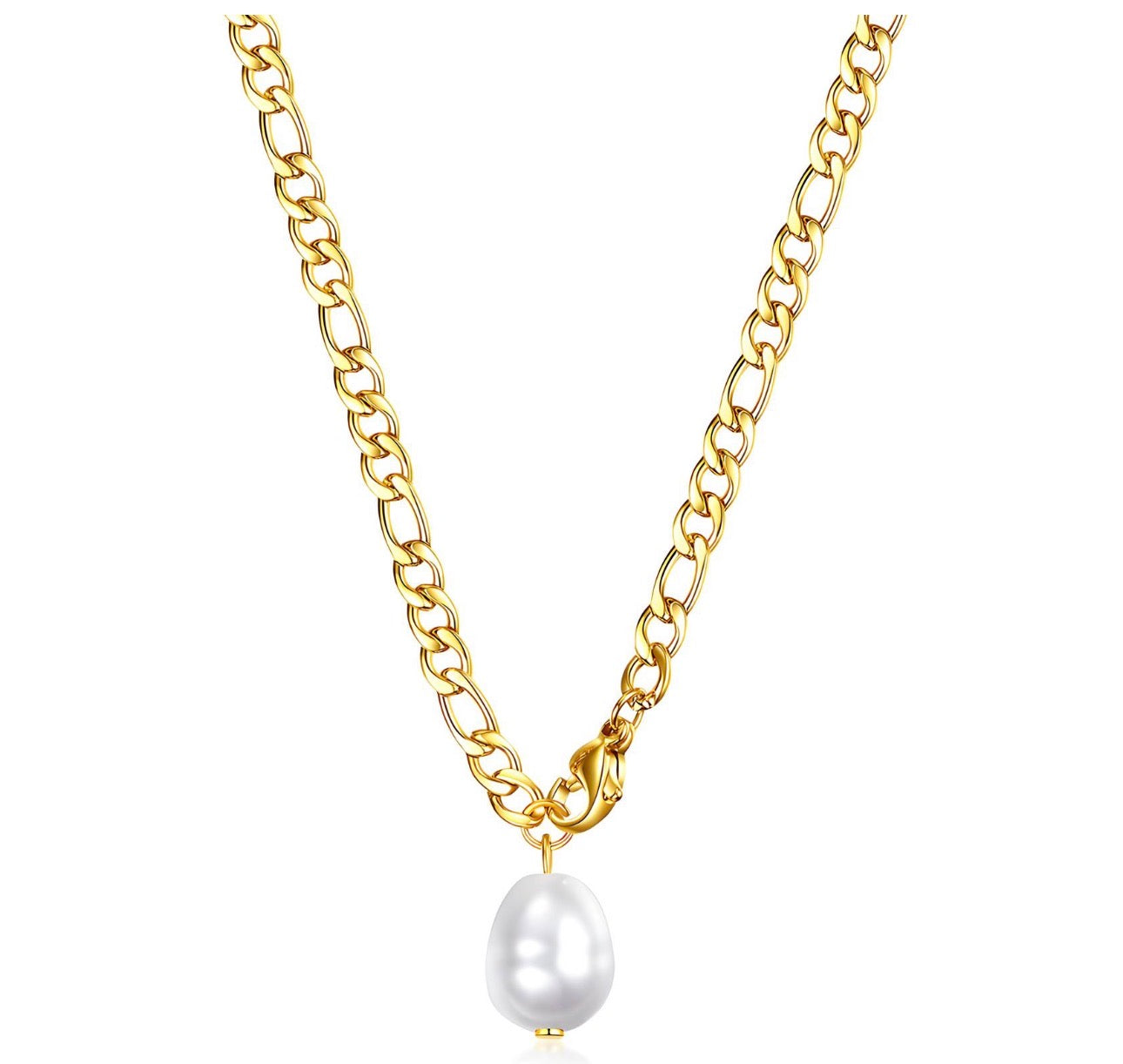 Single pearl chain necklace