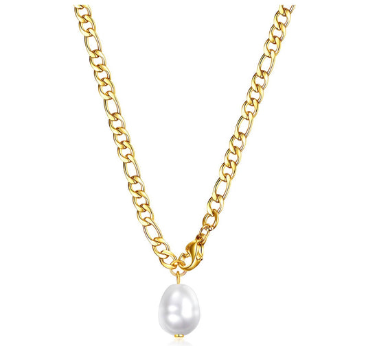 Single pearl chain necklace