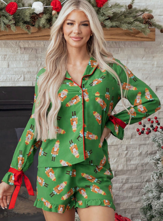 Green nutcracker pajamas