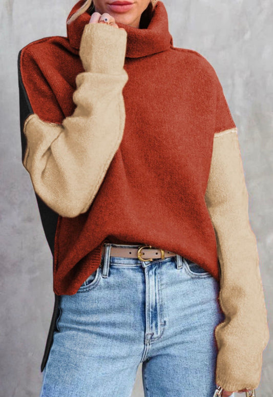 Clay Red Turtle Neck Sweater