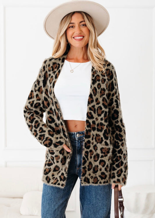 Brown Leopard Cardigan