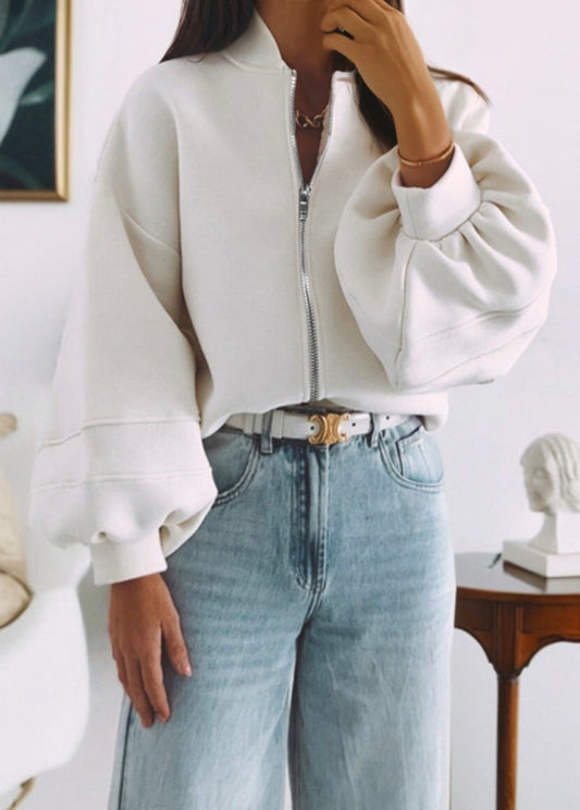 White Zip Up