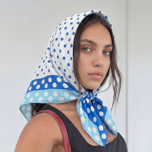Contrasting Blue Polka Dot Bandana
