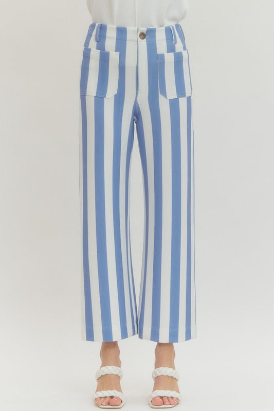 Blue Striped Pants