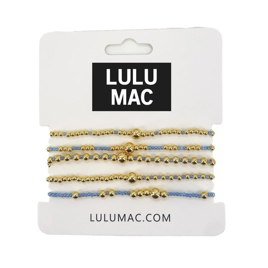 lulumac powder blue and gold braclet set