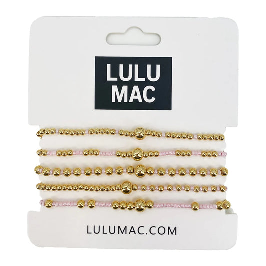 Light Pink and Gold Bracelet Set