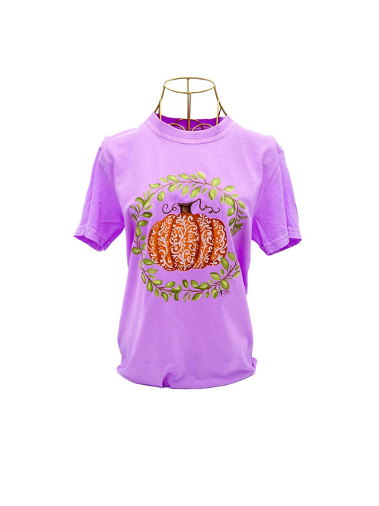 Orange Swirly Pumpkin Comfort Colors Short Sleeve T-Shirt