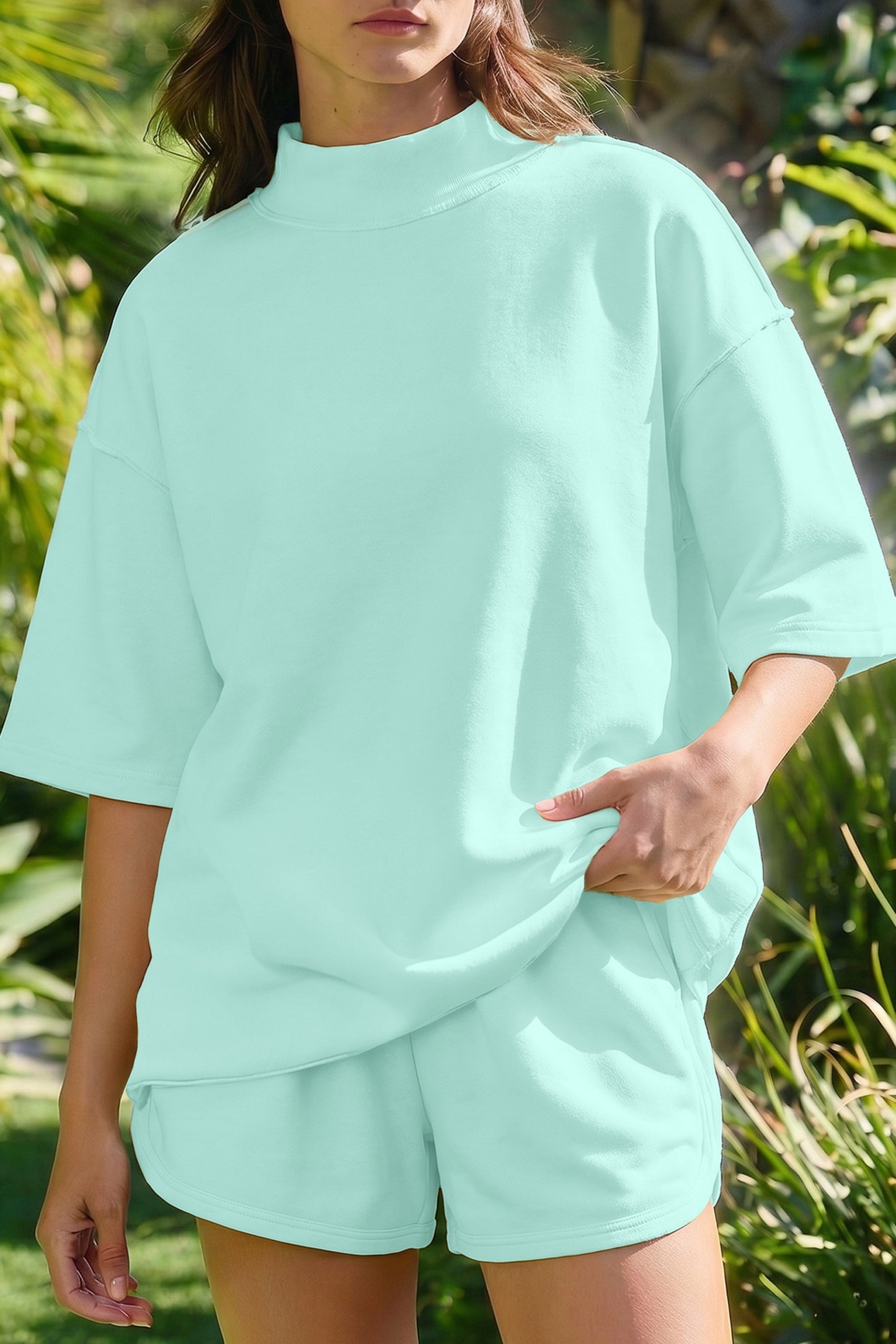 Moonlight Jade Mockneck Short Set