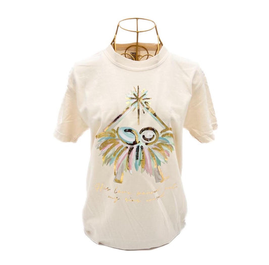 Comfort Colors Short Sleeve T-shirt Mint Gold Foil Pastel Baby Jesus:Teal