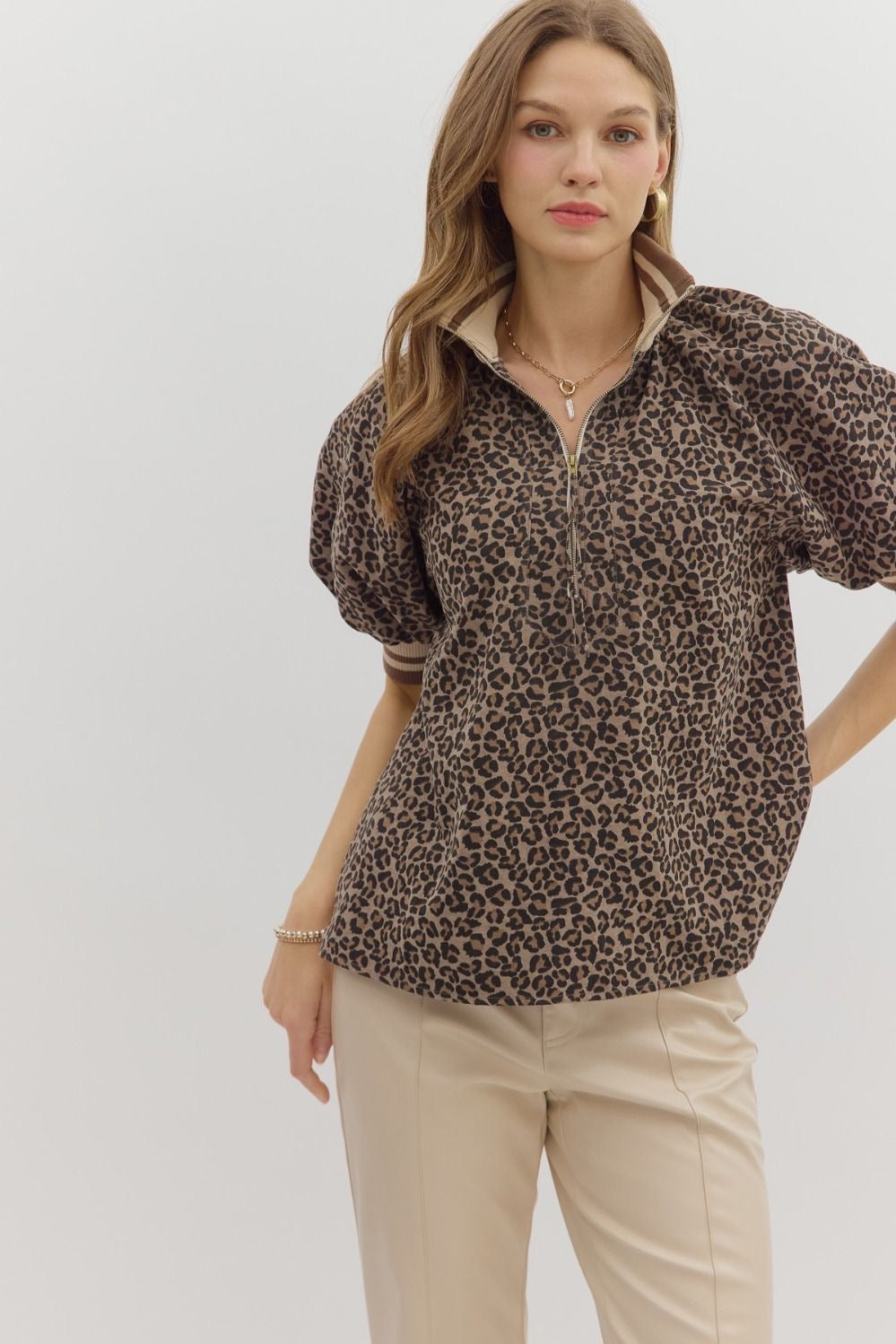 Mocha 1/4 Zip Top