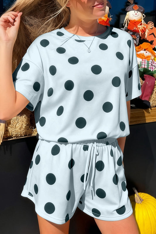Sky Blue Polka Dot Set