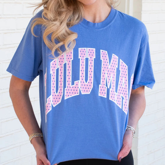 Polka Dot Flo Blue Comfort Color Tee