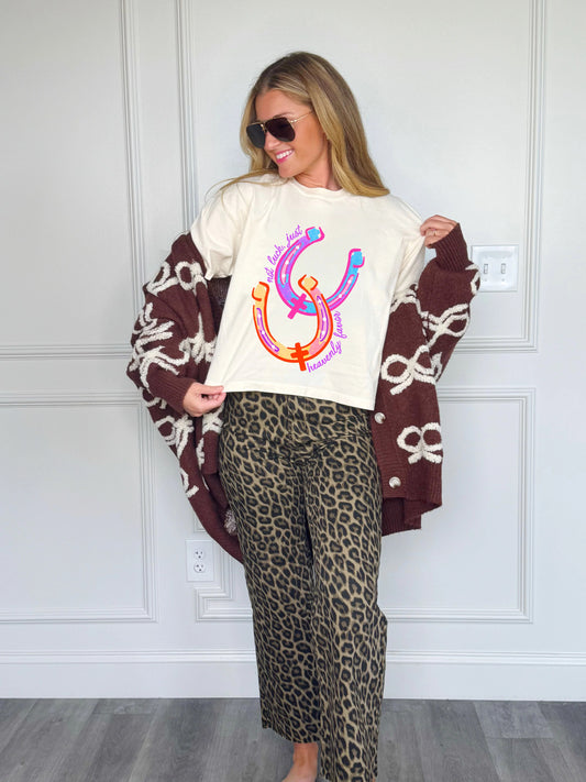 No Luck Just Heavenly Favor Crop Tee