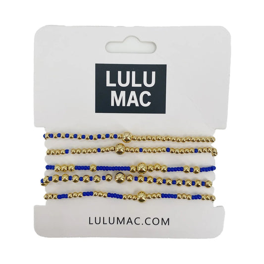 lulumac dark blue beaded bracelet set