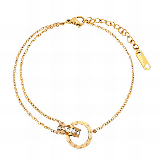 Roman Numeral Anklet 18K Gold Plated Steel