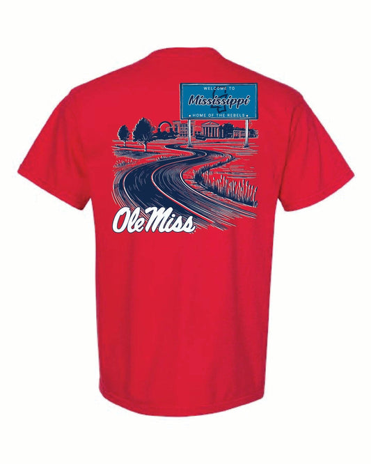 Ole Miss Sign: Red
