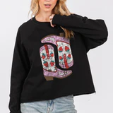 Strawberry Cowboy Boots Graphic Sweatshirt
