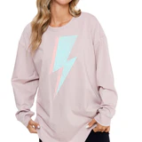 Pastel Bolts L/S Oversized Tee